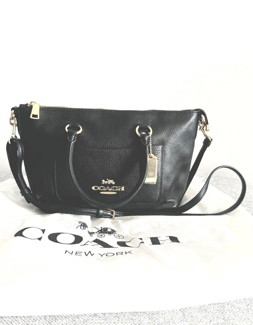 Coach Mini Emma Refined Pebble Leather Satchel Crossbody