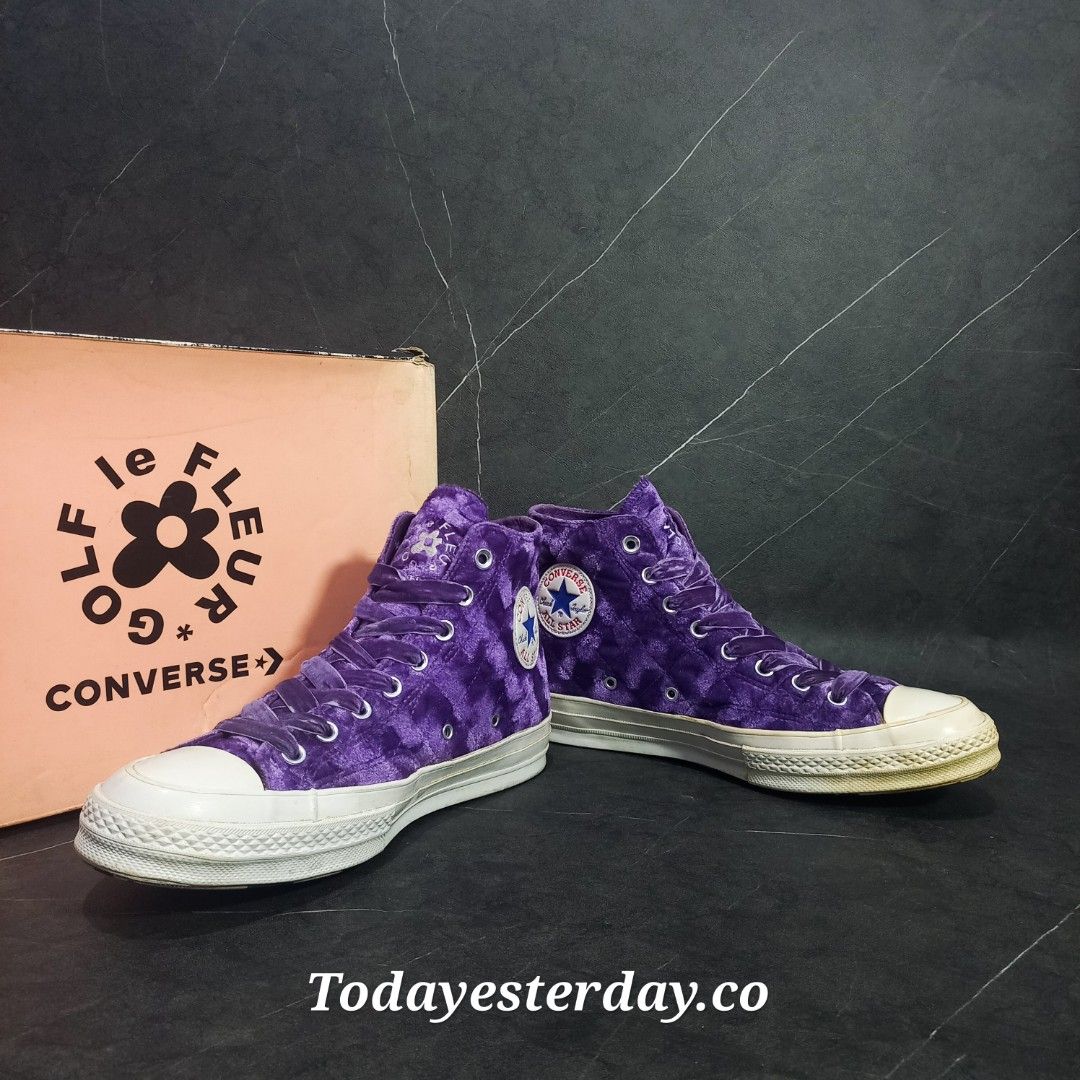 CONVERSE CT 70S x GOLF LE FLEUR PURPLE HI, Fesyen Pria, Sepatu