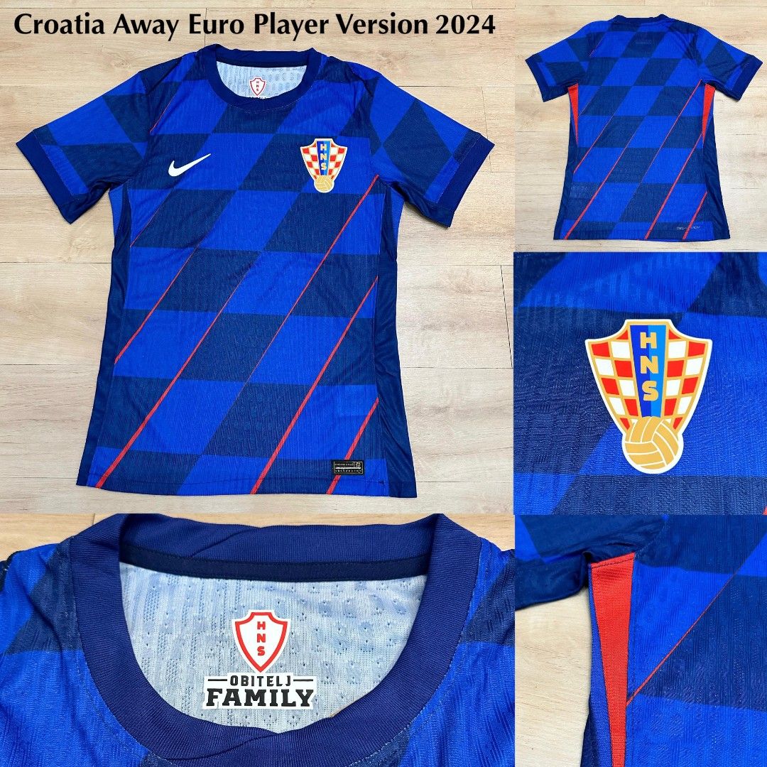 Croatia away/home player issue jersey euro 2024, Men's Fashion