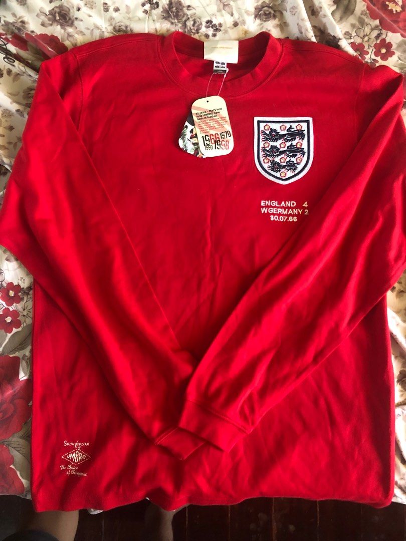 England Vintage Jersey (Category: Tshirts & Polo Shirts ) located in Manila. Submitted by ctrlatz (Listing ID 1307768741, Image 1). Description: Authentic England 1966 jersey. Tags are still intact and color of the jersey is still pristine. Listed price + sf Length - 27in Width - 19in .