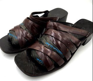 ENZO Angiolini Dark Brown Leather Sandals