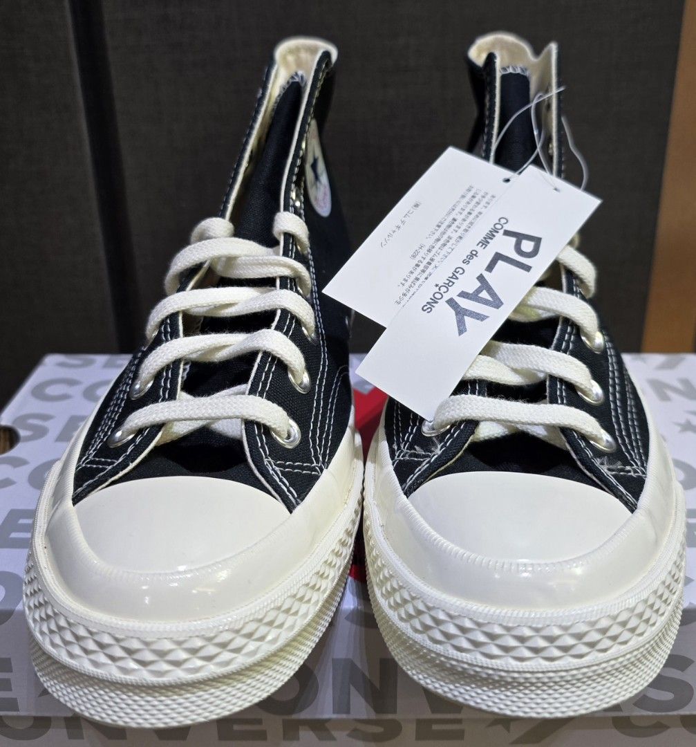FLASH SALE EU 42.5 Converse Chuck 70 Hi X CDG Play Black Red Egret