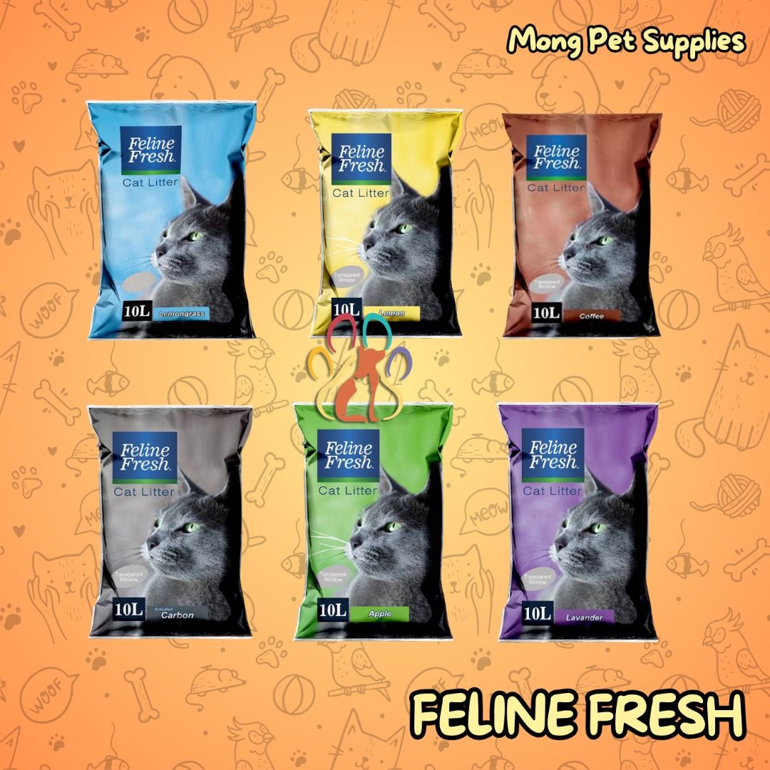 Feline Fresh Cat Litter Sand 10L (Category: Health & Grooming) located in Pasig City. Submitted by mongpetsupplies (Listing ID 1307866689, Image 1). Description: 99% Dust Free Enriched Formula with 380% Absorption Minimal tracking for cats of all ages Long lasting scents Instant odor control Environmentally friendly made from 100% natural bentonite scientifically formulated to form unique, highly absorbent which absorb and trap moisture and odors