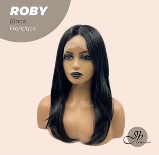 Front lace black wig