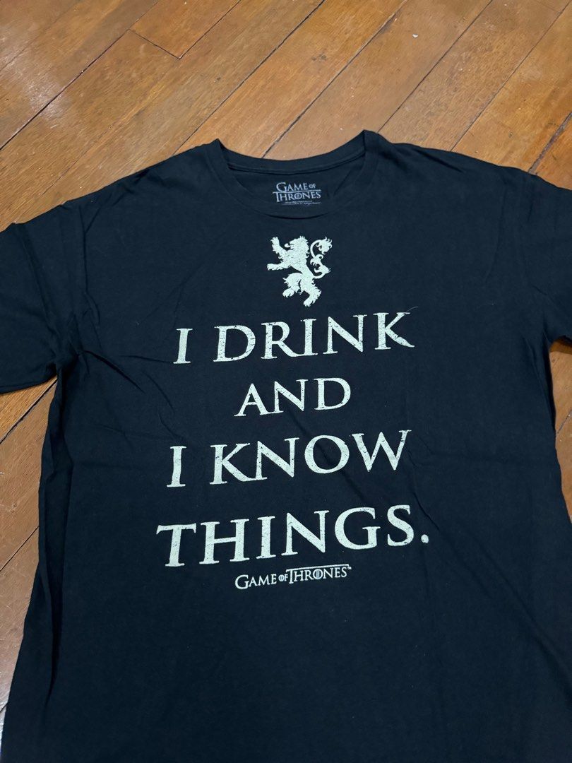 Game of thrones T-shirt (Category: Tshirts & Polo Shirts ) located in Quezon City. Submitted by keoff (Listing ID 1307931562, Image 2). Description: Tyrion Lannister T-shirt “I drink and I know things”.