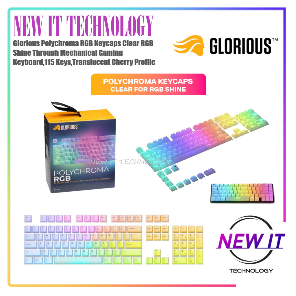 Glorious Polychroma RGB Keycaps Clear RGB Shine Through Mechanical ...