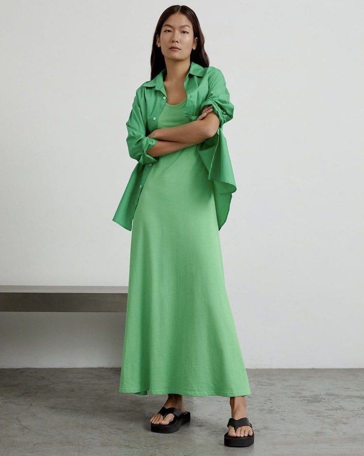 jersey racerback maxi dress Sundry Ringer Side Slit Jersey Racerback Maxi Dress Size Medium