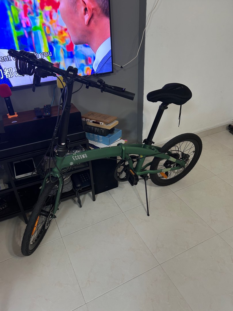 Green Foldable bike Ecosmo firefly connections Sports Equipment Bicycles Parts Bicycles on Carousell