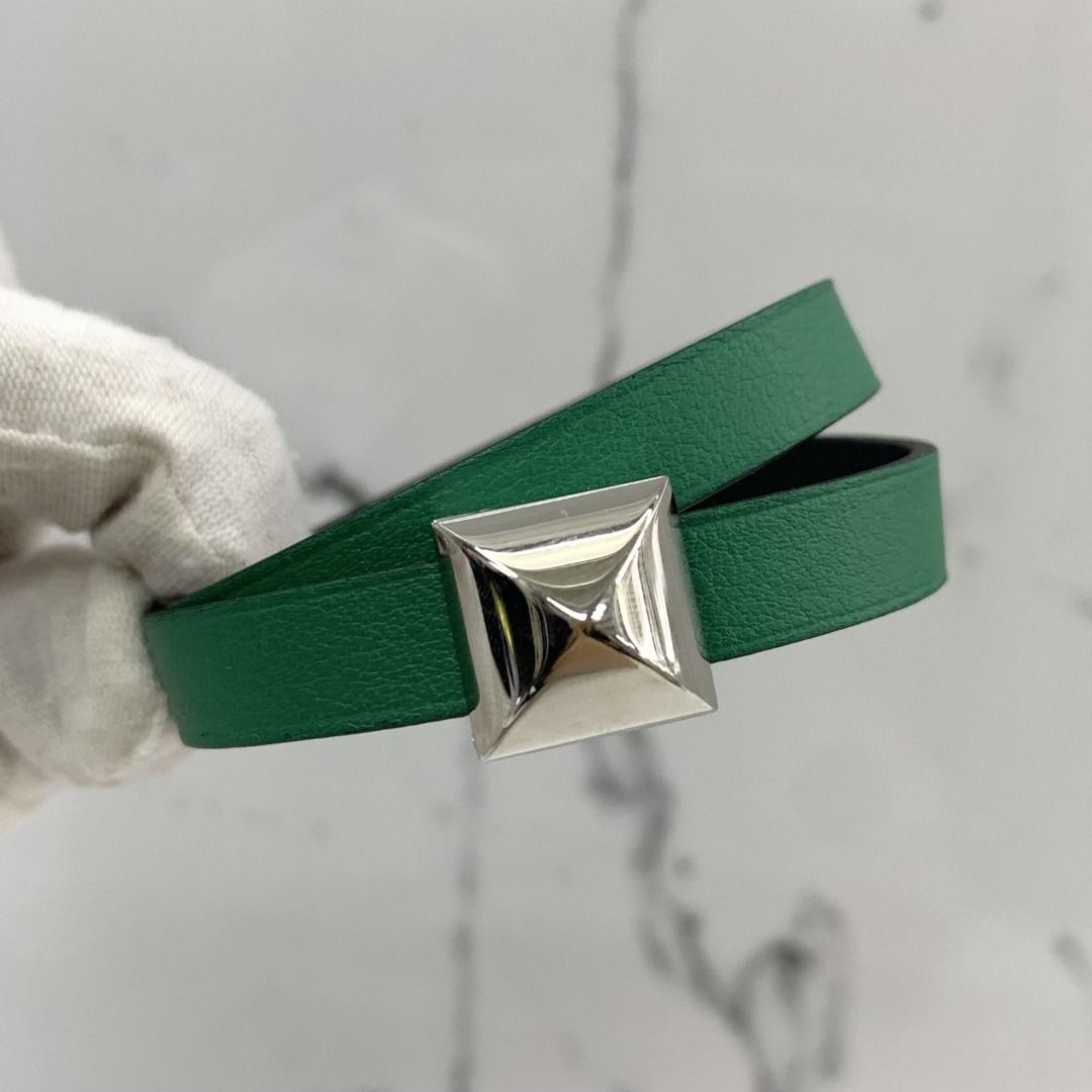 HERMES MEDOR INFINI DOUBLE TOUR T3 GREEN BRACELET 247025721 WE