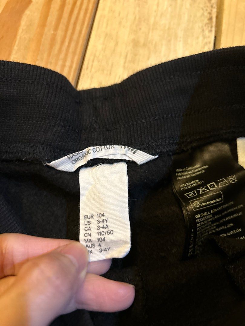 H M black jogger pants Babies Kids Babies Kids Fashion on Carousell