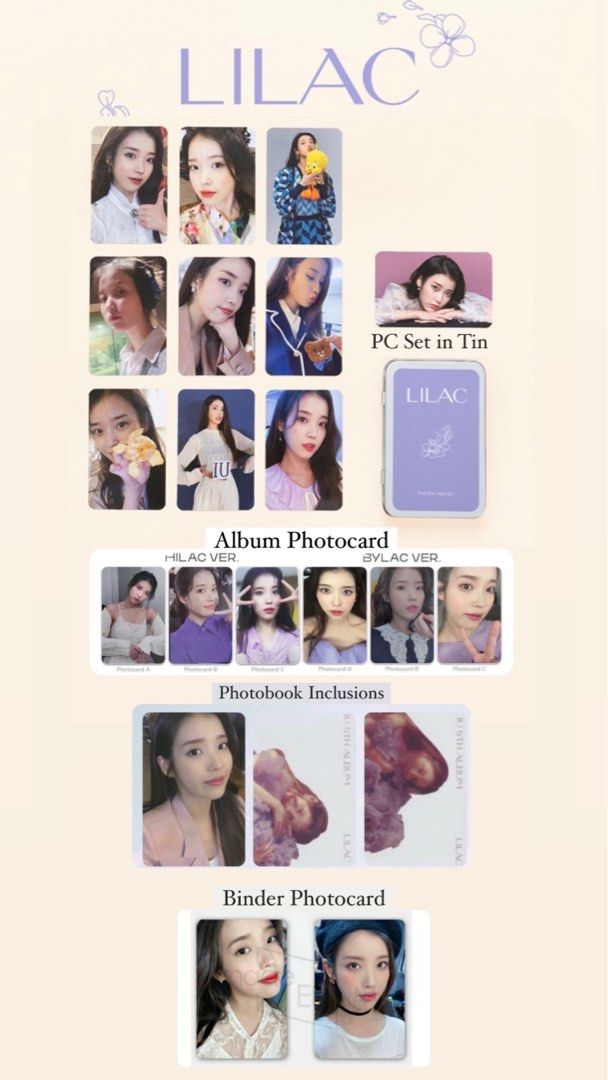 IU Lilac Collection Official Photocard Set Album Photobook