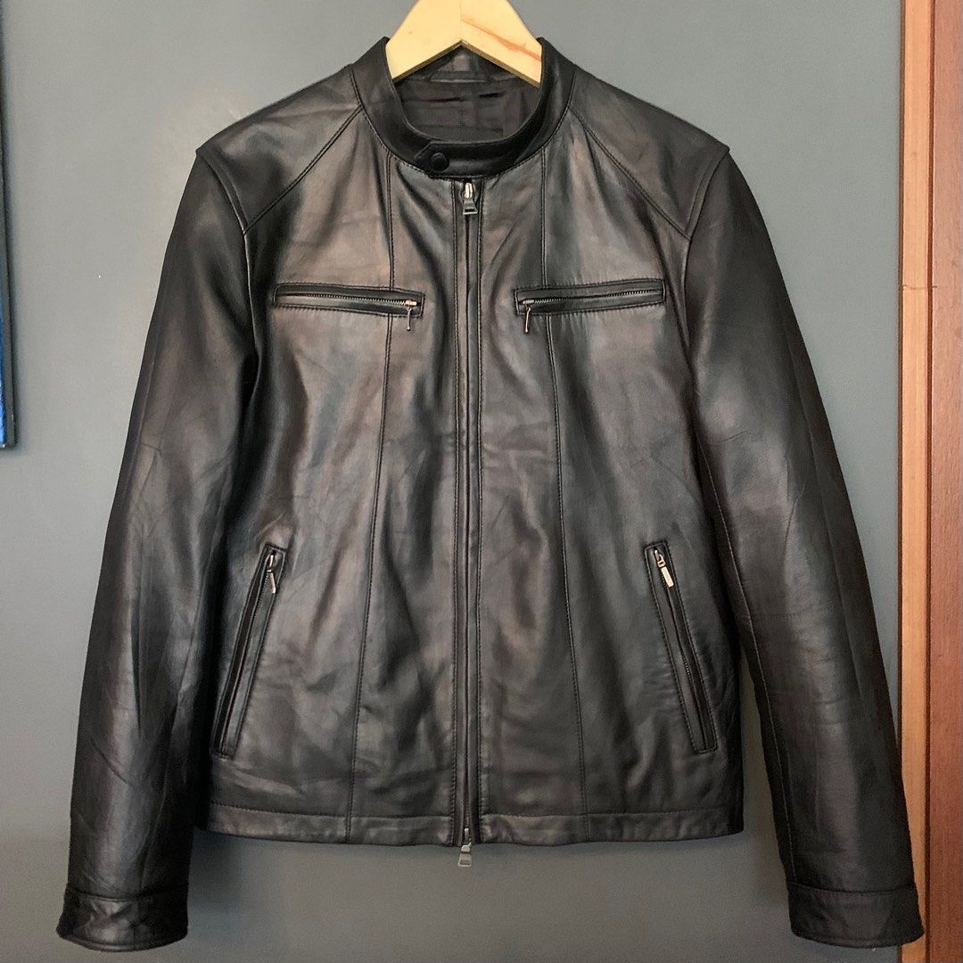 Jaket Kulit Burberry Black Label Authentic Leather Biker Jacket