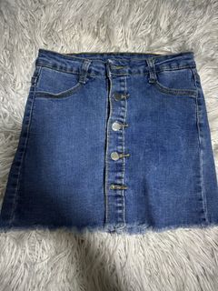 Jeans Blue Button Down Denim Mini Skirt