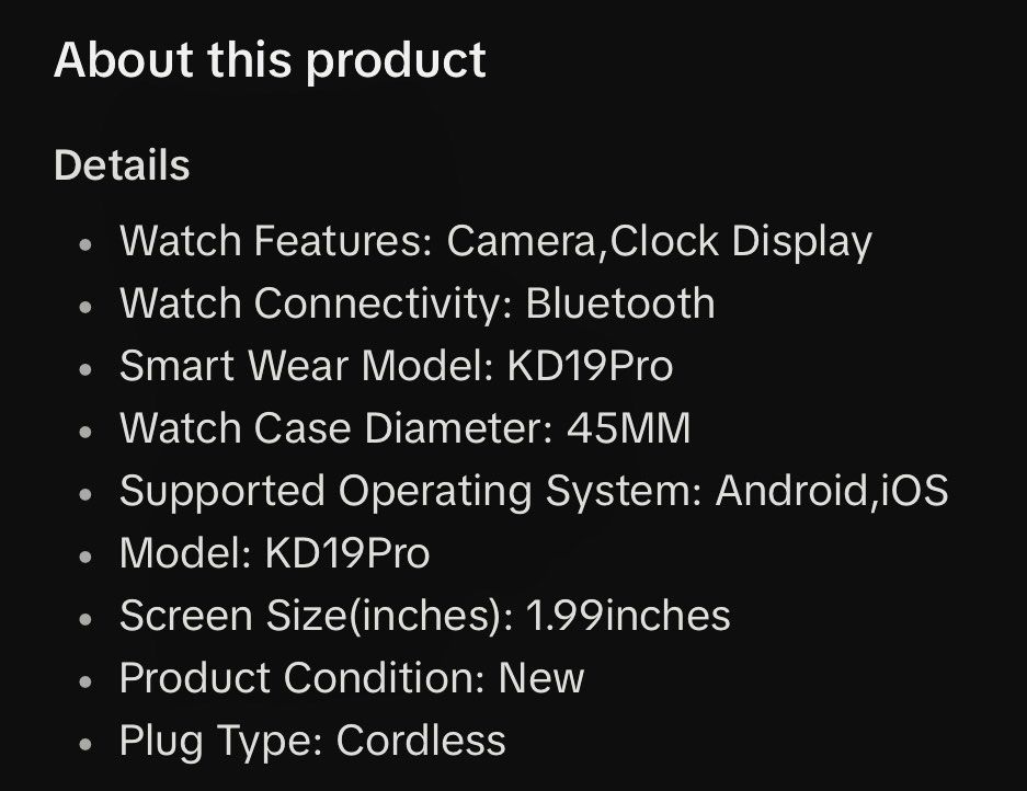 KD19 Pro 45mm Rosegold (Category: Wearables & Smart Watches) located in Manila. Submitted by ekat19 (Listing ID 1307774463, Image 2). Description: Bought last January, 2024. Since then, I have used it only twice. Inclusions: - Box and charging cord - 2 strap bands - 1 silver casing - 1 pandora steel strap MOP: G-cash or bank transfer..