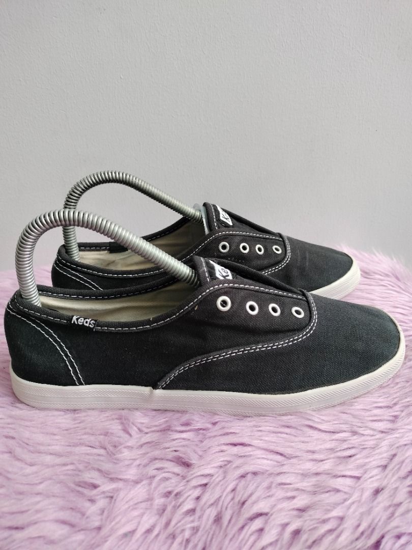 Keds Women Black Lace Up Champion Classic Style Slip on Sneakers