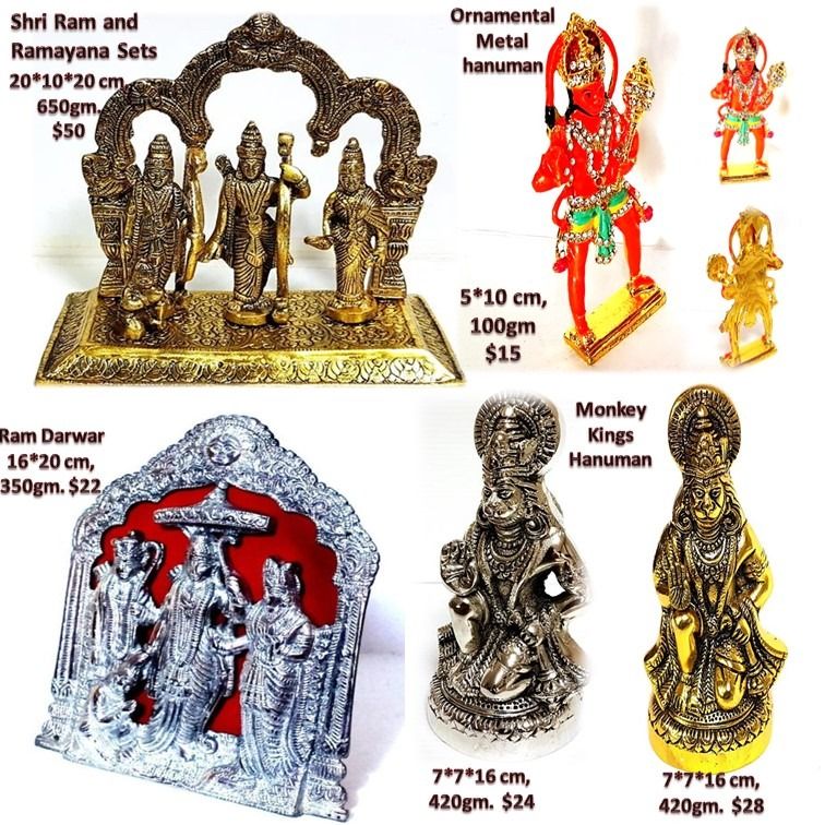 King Rama, Sita, Laxmana, Ram Darwar Set, Hanuman idols, Epic Ramayana ...