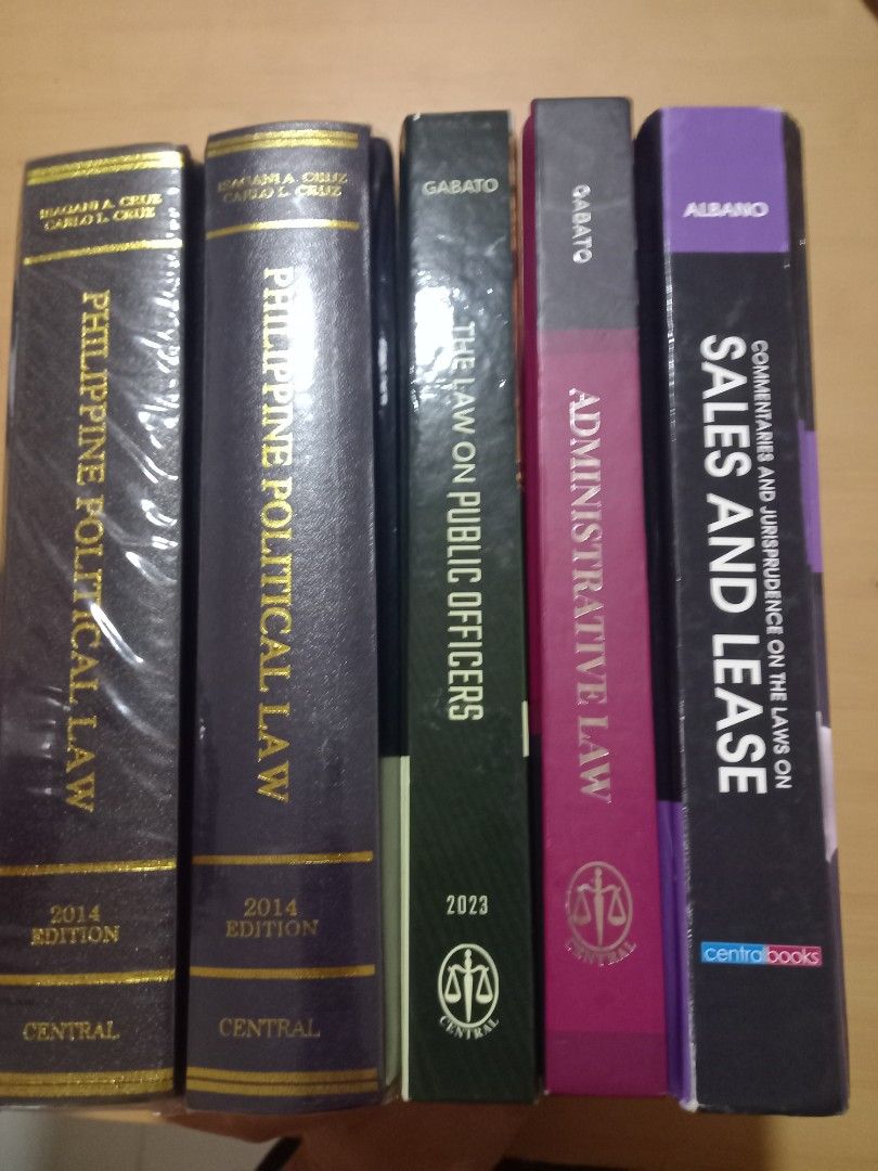 LAW SCHOOL BOOKS (Category: Textbooks) located in Quezon City. Submitted by shopwithrie (Listing ID 1307892815, Image 1). Description: Selling some law school books to raise fund for the bar. 1. Political Law by Cruz (2014) - 1,500 (SOLD) - Very minimal highlights and pencil marks ORIGINAL PRICE: P2,500 2. Political Law by Cruz (2014) -P500 (SOLD) - With highlights and pen notes ORIGINAL PRICE: P2,500 3. Sales and Lease by Albano (2021) - P900 - 