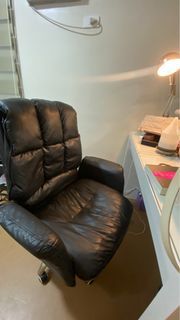 Leather reclining office chair make up chair
