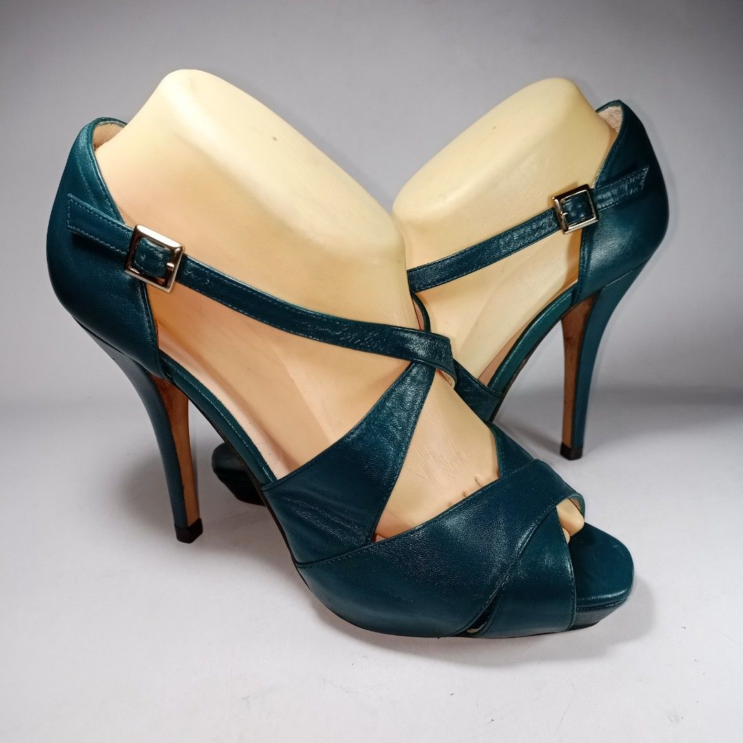 Lk Bennett Peep Toe Shoes London Original Leather Spain Heels 39