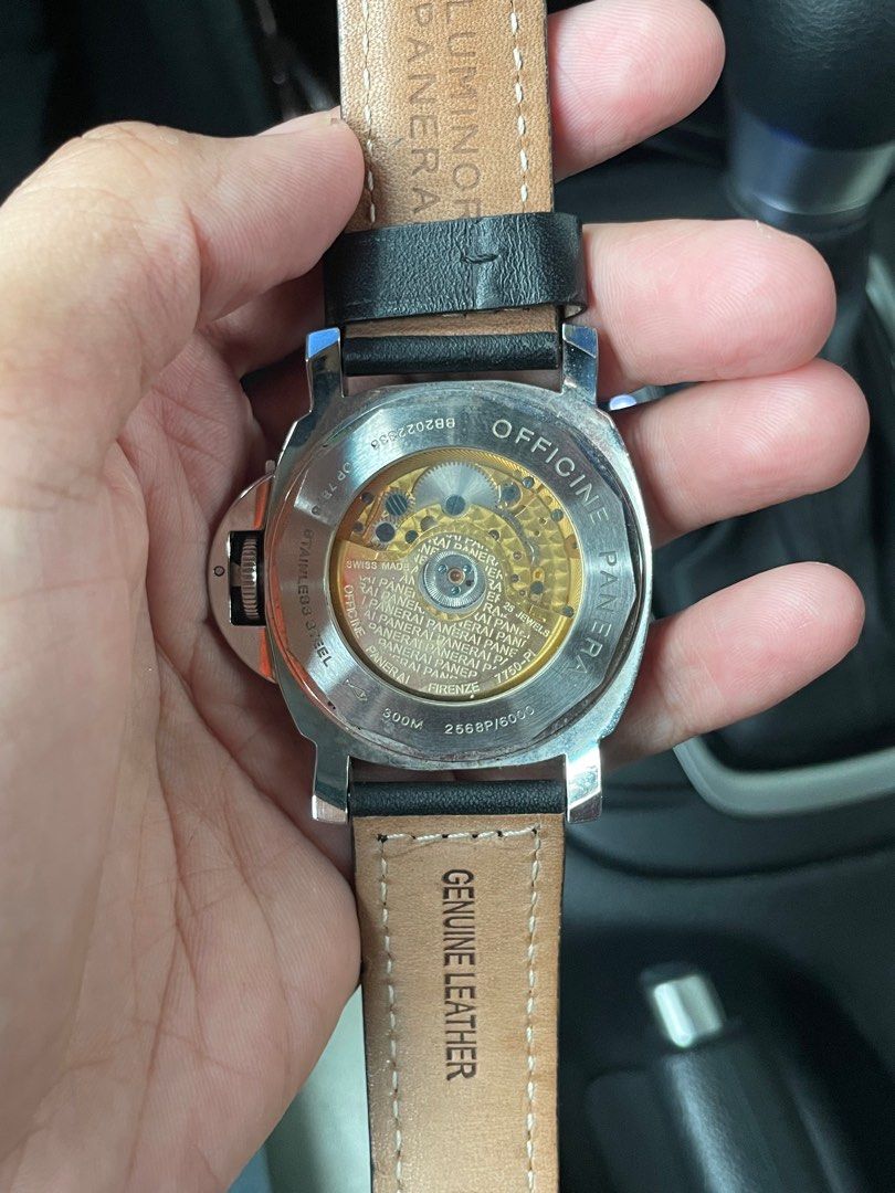 Luminor GMT Officine Panerai (Category: Luxury Watches) located in Manila. Submitted by boonkyyy (Listing ID 1307767379, Image 2). Description: For sale‼️ Officine Panerai I dont know if its legit kase napasa lang sakin, pero willing to legit check naman and negotiable for sure takers. Pm me at my number 09156481262 Alabang area.