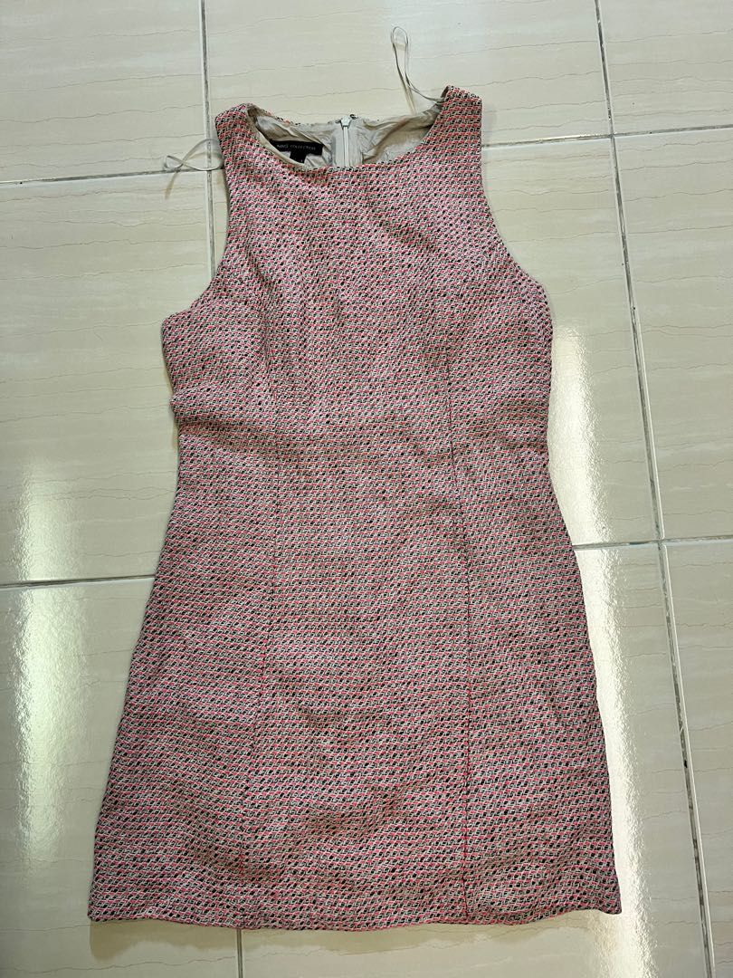 mango pink tweed dress Mango - A-line tweed dress