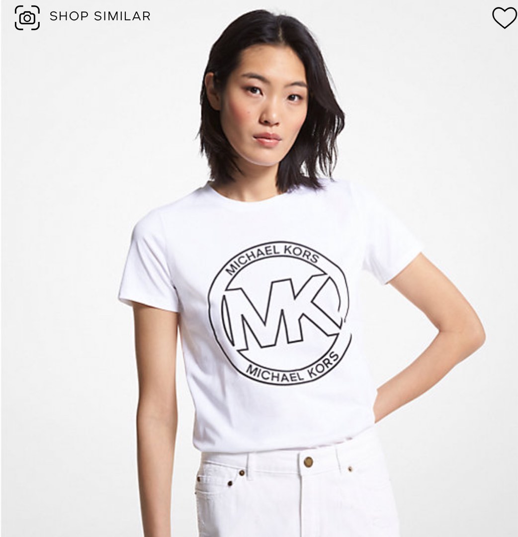 MK logo charm T shirt white