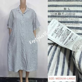 Muji Linen Dress sold separately (stripes or plain navy