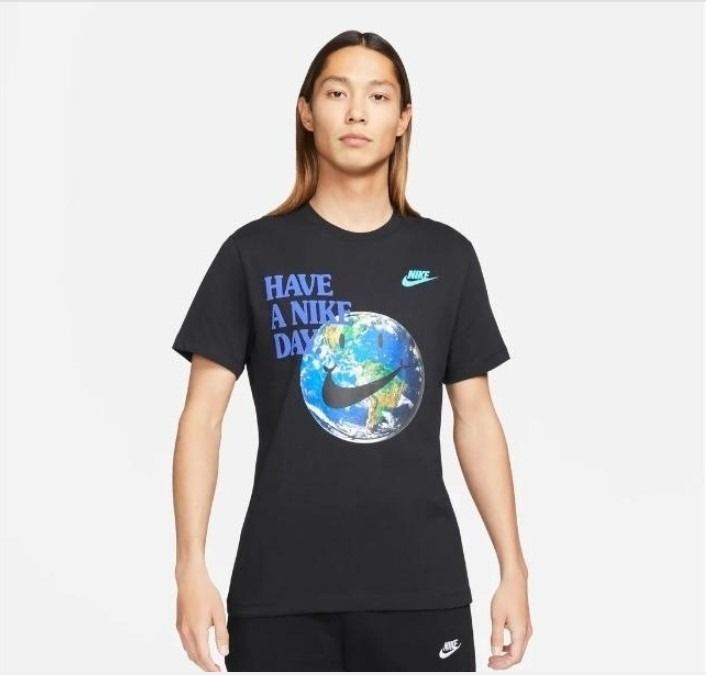 NIKE SPORTSWEAR MENS T SHIRT MENS BLACK earth LARGE DM6332 010 Men s Fashion Tops Sets Tshirts Polo Shirts on Carousell