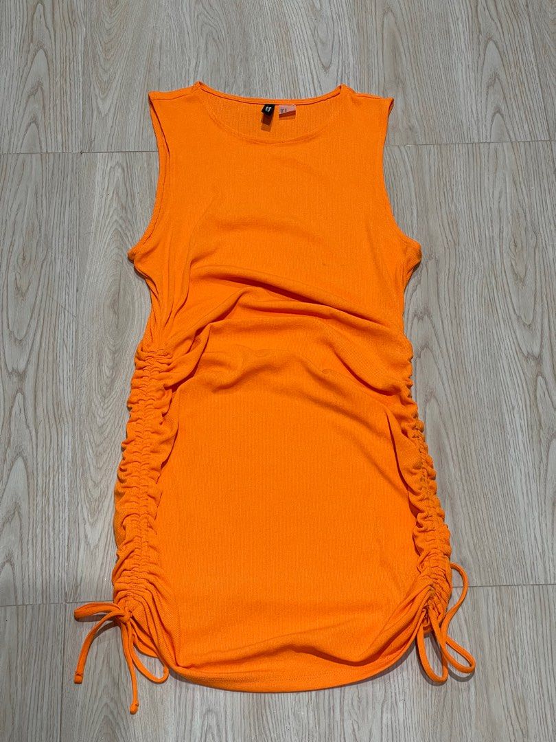 h&m orange bodycon dress Baserange main image 1