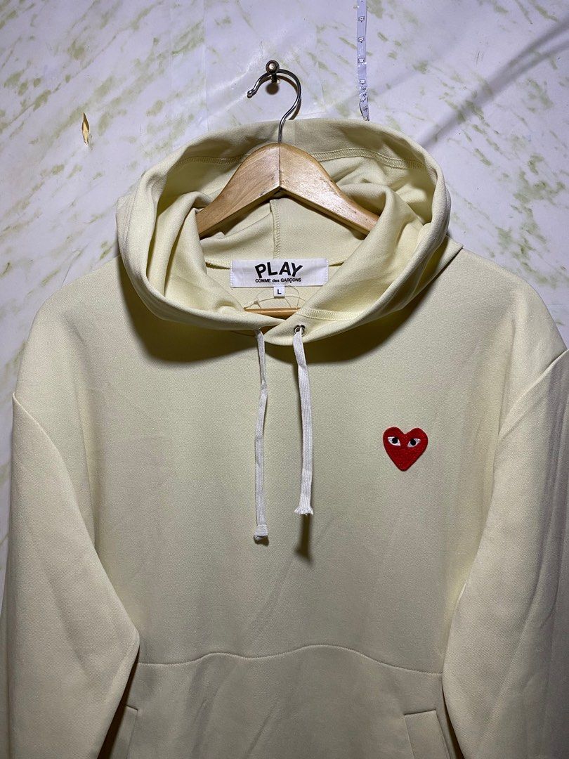 Play CDG Comme Des Garcons Cream Hoodie Jacket
