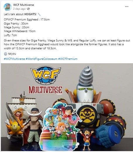 *pre order* Banpresto WCF One Piece Premium Figure Colosseum Egghead Special ASIA/JP Version (Category: Toy Figures) located in Singapore. Submitted by alkorekushon (Listing ID 1307754680, Image 3). Description: *pre order* please read Banpresto WCF World Collectable Figure One Piece Premium Figure Colosseum Egghead Special ASIA/JP Version Asia version $250, $100 deposit (2/6 slots left) JP version $290 (enquire) Release Apr 2025 Whilst slots las