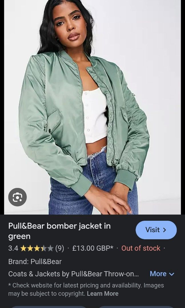 Pull and bear bomber jacket womens top