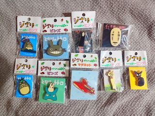 Rare Official STUDIO GHIBLI brooch Pins with markings & original packaging mint condition