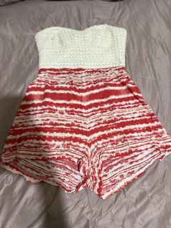Red White Clean Romper (fit to med to large)