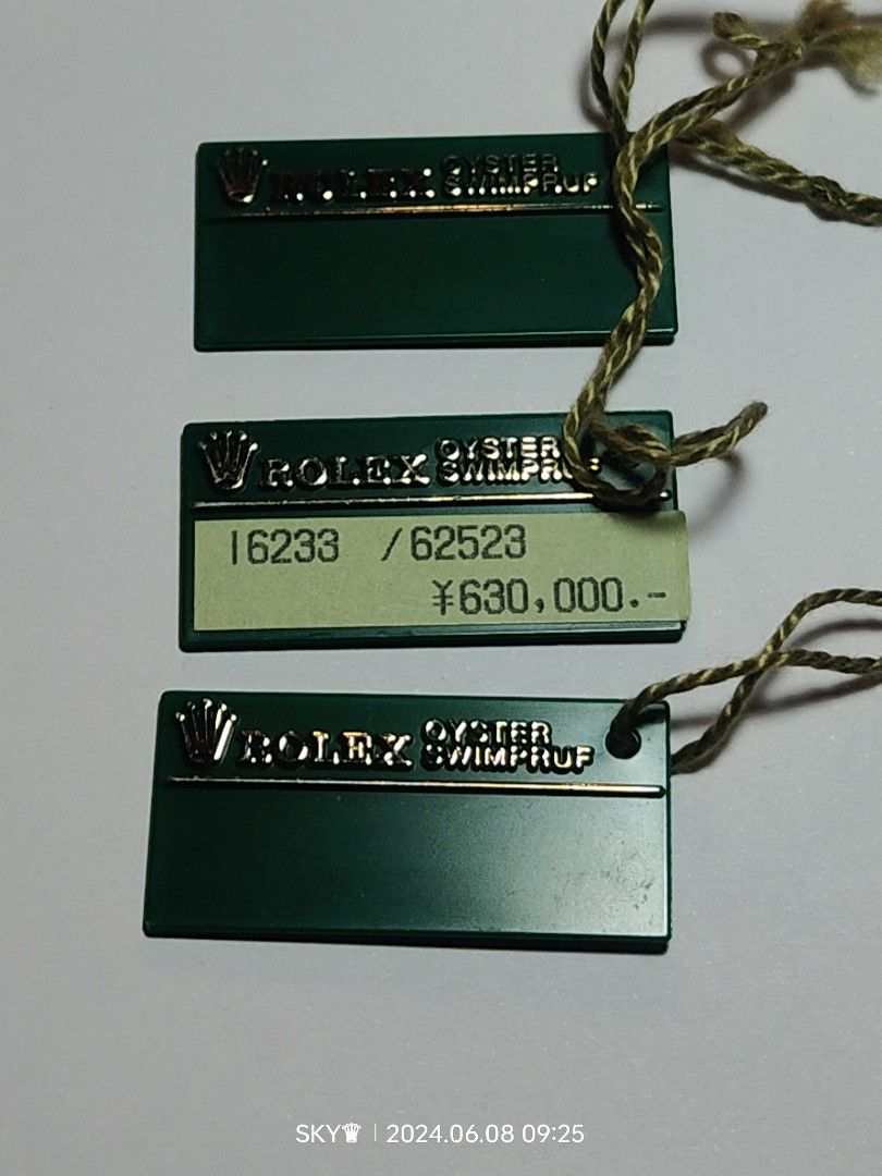 Rolex s serial swimpruf tag for box set (Category: Luxury Watches) located in Quezon City. Submitted by sky_sale (Listing ID 1307803309, Image 2). Description: rolex Swimpruf tag s serial year 1993 3500/PC also available rolex box booklet manual tags link bezel leather card holder wallet tag translation calendar case plastic submariner Datejust Daytona explorer gmt.