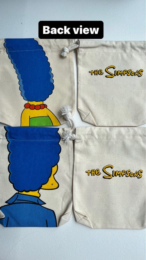 Simpsons Drawstring Pouch (Category: Purses & Pouches) located in Singapore. Submitted by theflintstone (Listing ID 1307799407, Image 2). Description: Simpsons Drawstring Pouch Approx. 17cm across x 21cm height Price: $9 each $16 for 2 Available in Marge Simpsons and Bart Simpsons design. Good for make up products and small accessories! Cute and functionable. Get yours today :) .