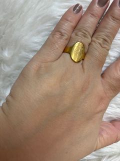 Size 8 thick stainless gold st benedict non tarnish ring