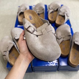 Birkenstock Boston Taupe, Men's Fashion, Footwear, Slippers & Slides on ...
