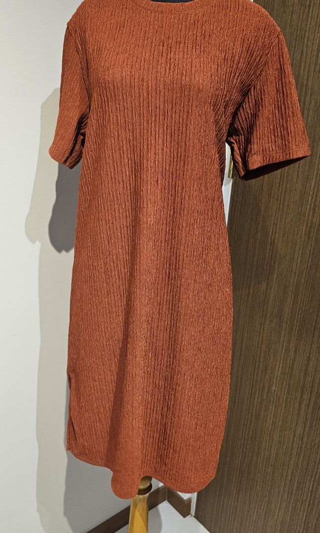 Burnt orange casual dress cheap