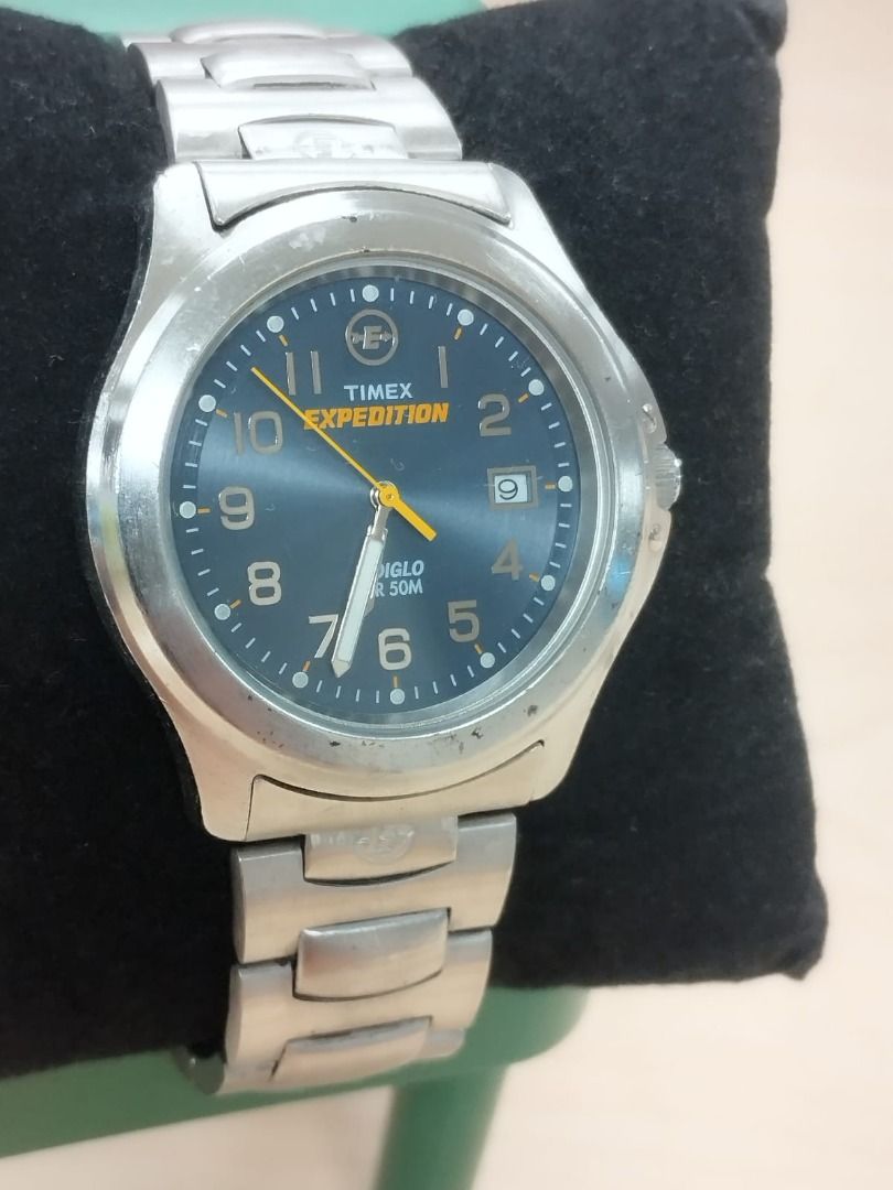 Timex Expedition Indiglo WR 50M Metal Band Men s Fashion Watches Accessories Watches on Carousell