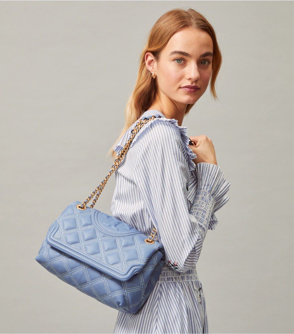 Tory Burch fleming soft convertible shoulder bag blue Women s Fashion Bags Wallets Shoulder Bags on Carousell