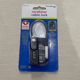 Travel Smart TSA carabiner cable lock black