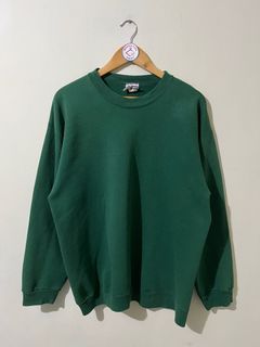 Vintage 90s Plain Blank Green Sweatshirt
