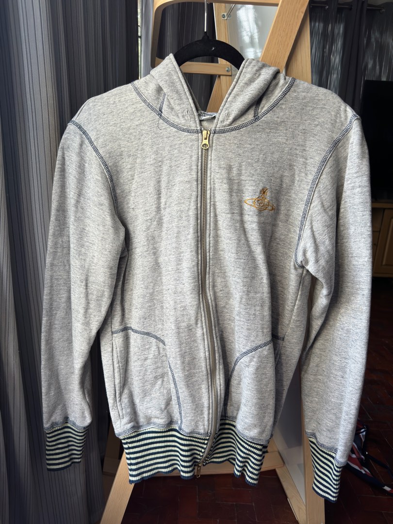 Vivienne Westwood Man Grey Hoodie Jacket Full Zip 46 Men s Fashion Coats Jackets and Outerwear on Carousell