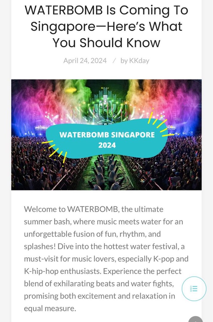 Waterbomb Singapore 2024 ticket, Tickets & Vouchers, Event Tickets on