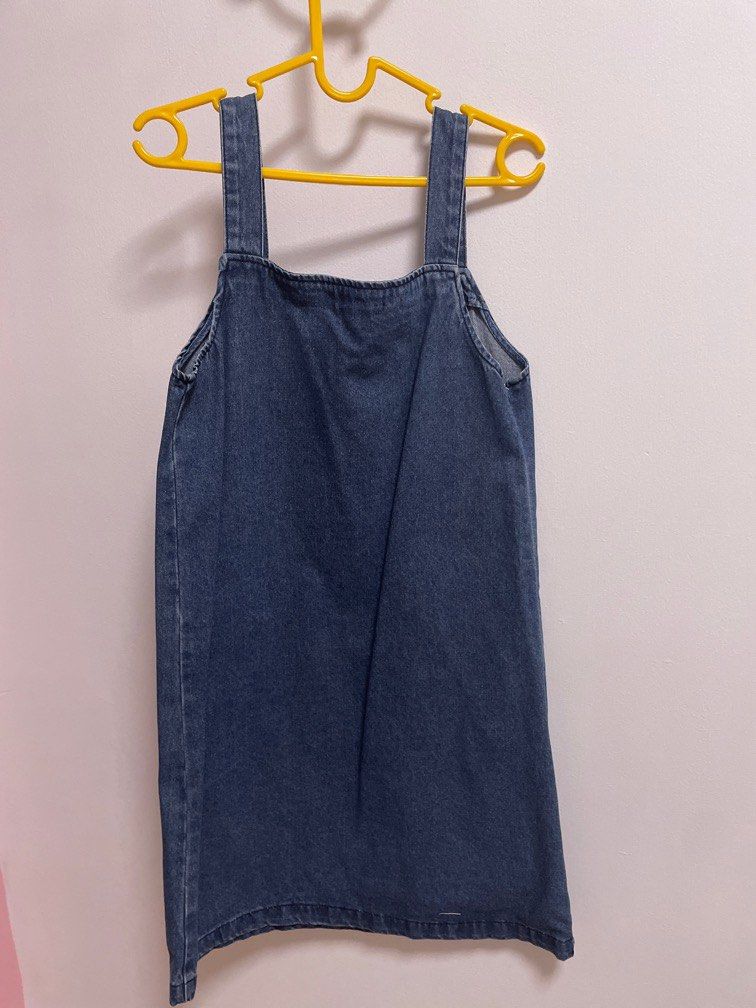 Zalora Pinafore Denim Dress Women s Fashion Dresses Sets Dresses on Carousell