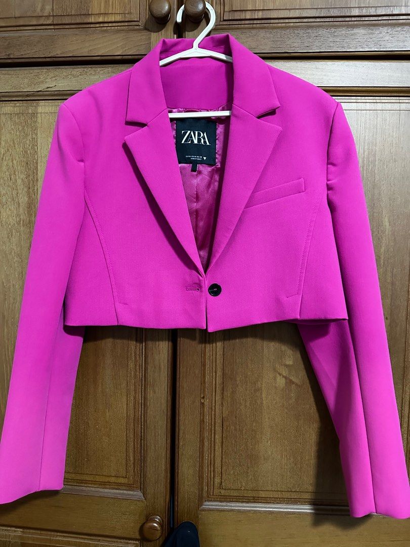 Hot pink blazer zara top