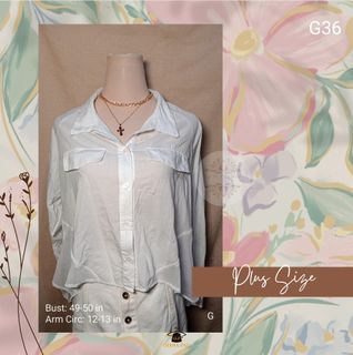 12TH COLLECTION - Women's Plus size White Longsleeve Blouse