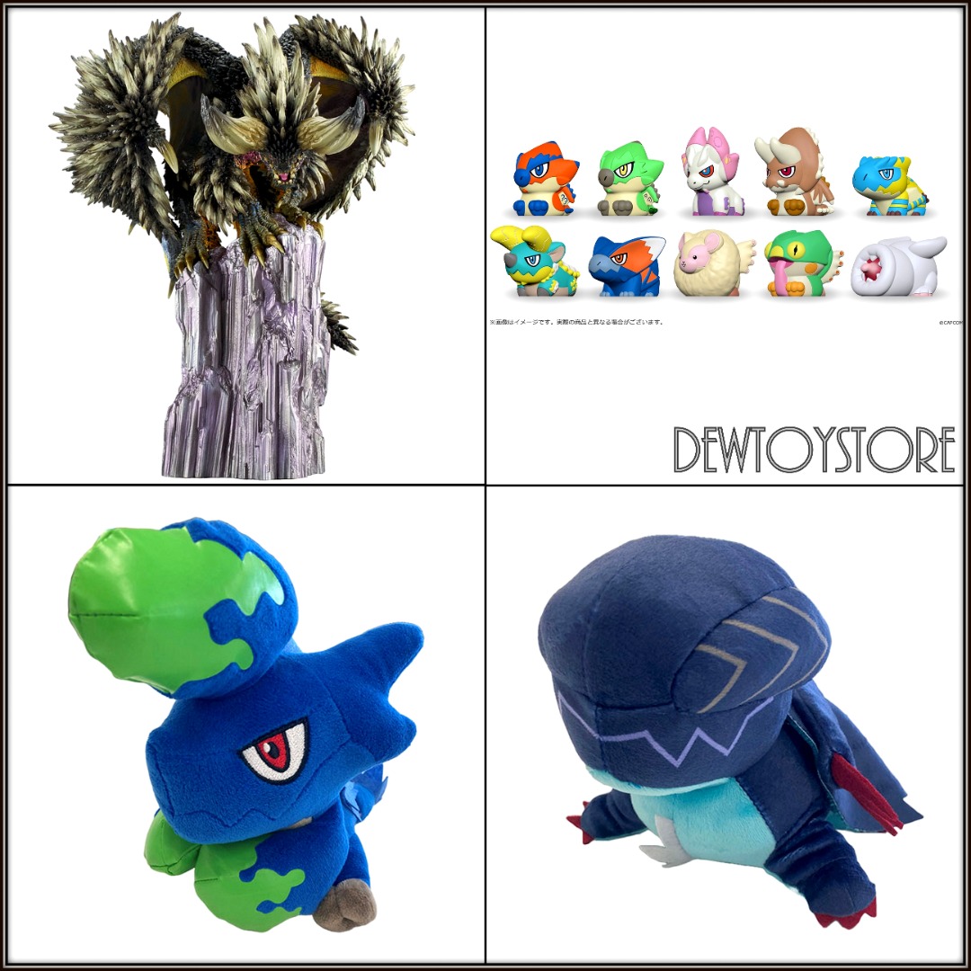 Capcom Statue Fixed Pose Figure Plushie Plush Soft Toy Figure Builder Creators Model Monster Hunter Extinction Dragon Nergigante Finger Puppet Vol.1 Brachydios Gore
