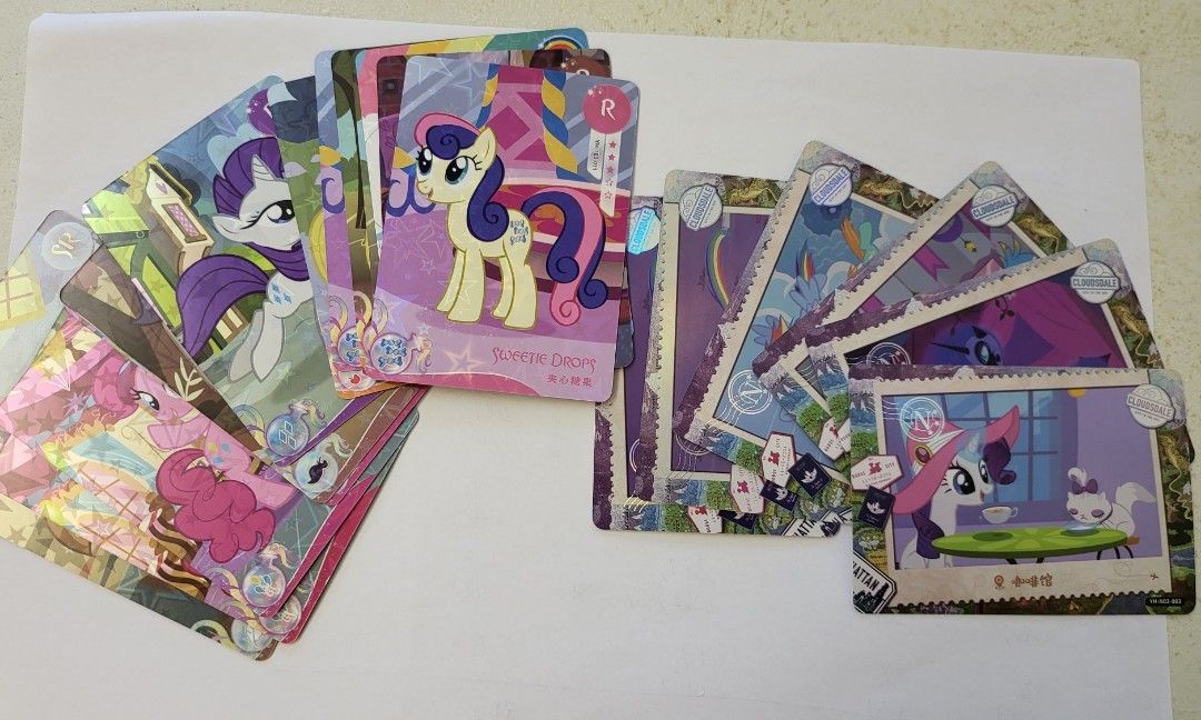 小馬寶莉咭 little pony ssr柔柔 萍果嘉兒ssr 梨子醬ur 天琴心弦ur 柔柔lsr 柔柔ar 一套6張 + 贈品, 興趣及 ...